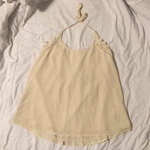 Lace trim halter top